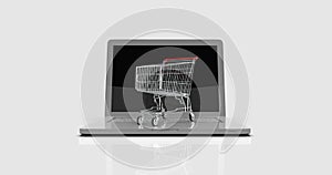 Shopping Cart on Laptop,Â E-commerce